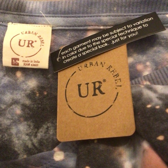 Urban Rebel Juniors Galaxy Tie Dye Cropped Oversized Sweatshirt Size Medium - Picture 7 of 8